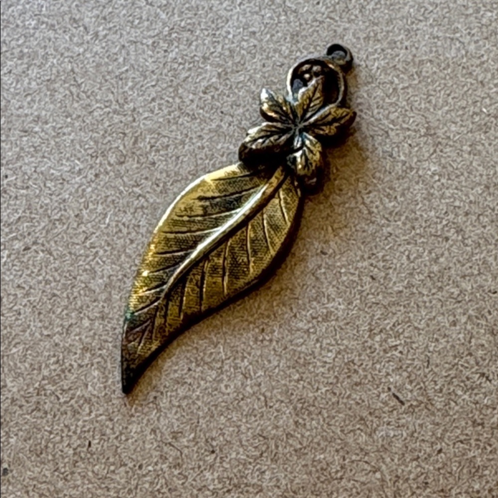 antique Bronze Leaf Pendant
